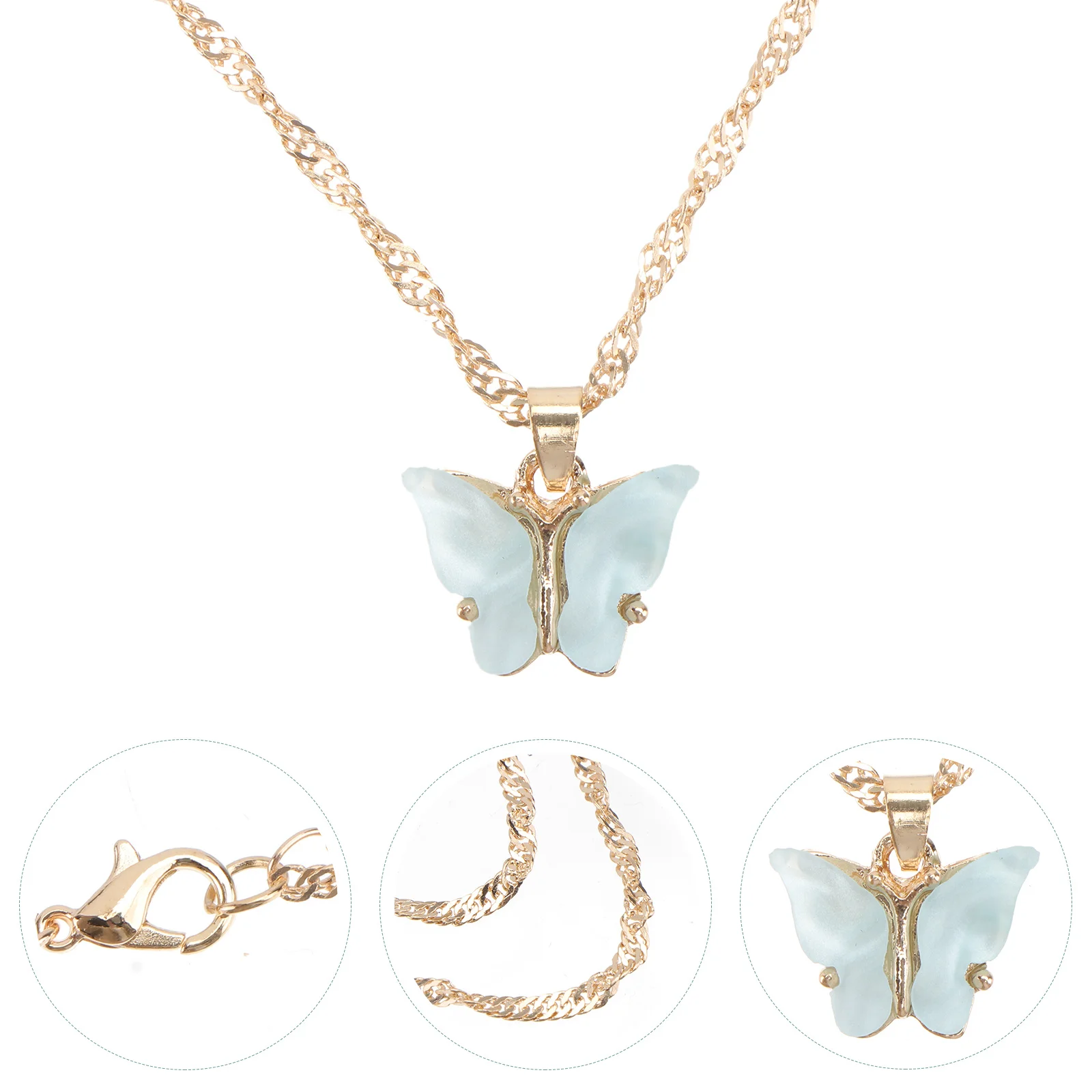 

Necklace Delicate Jewelry Decorative Female Creative Chain Blue Fashion Pendant Exquisite