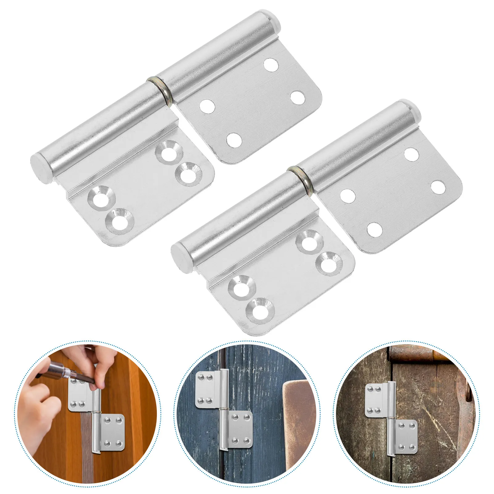 4Pcs Aluminum Alloy Removable Flag Hinges Heavy Duty Lift Off Bathroom Door Hinges Interior Outdoor Replacement Hardware