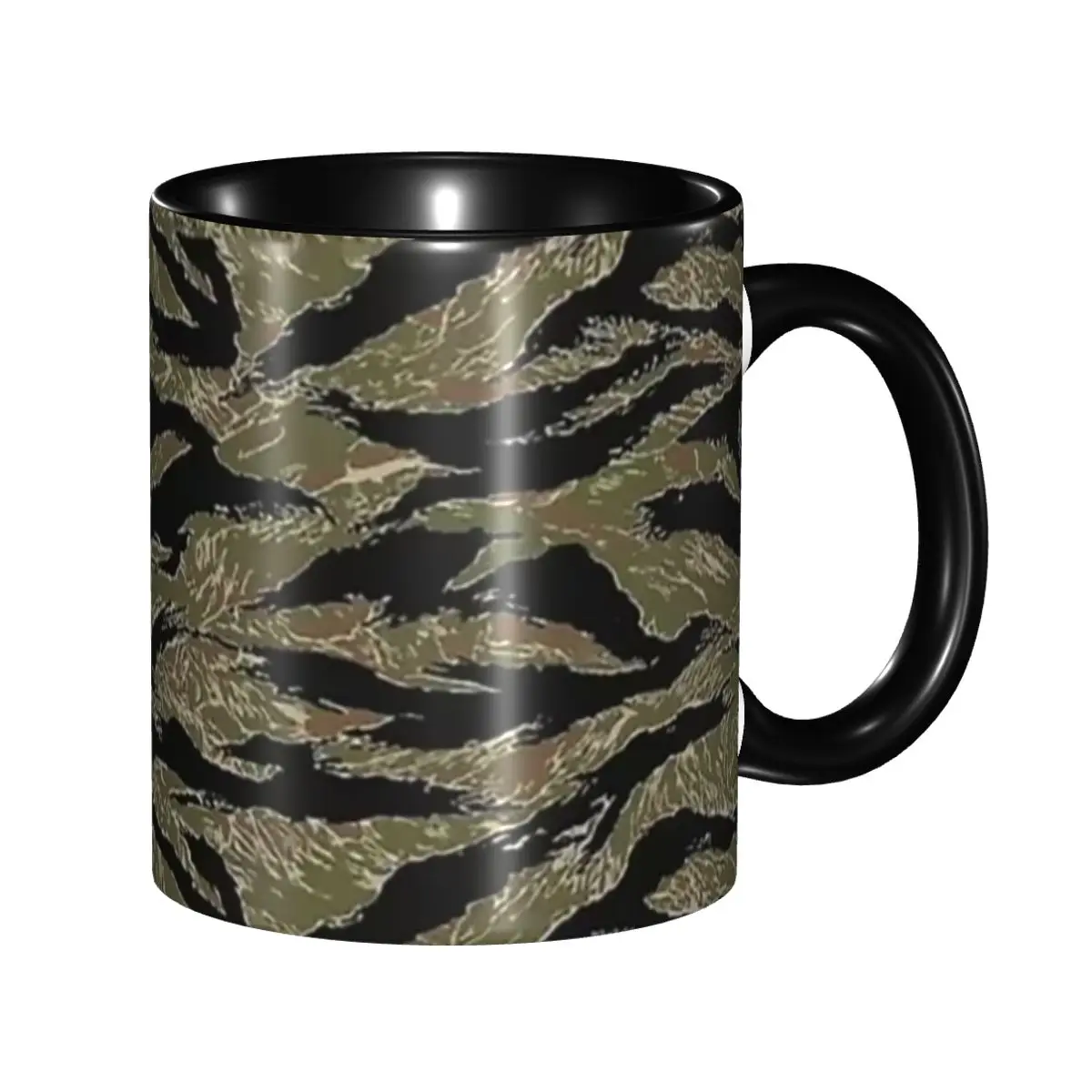 US Army Camouflage Tiger Stripe Mug Funny Ceramic Coffee Cups Tea Mugs Milk Cup Drinkware Gifts for Friends DIY Custom