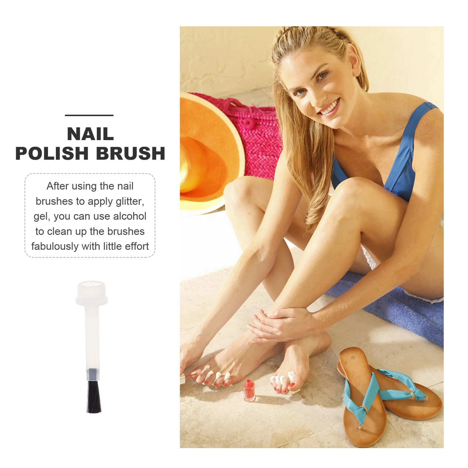 

20Pcs Nail Polish Brush Mini Nylon Replacement Nail Art Brush Set for Drawing Lines Dots Fine Details Manicure Supplies