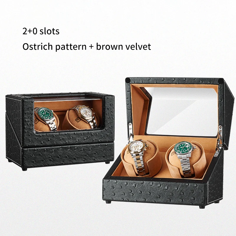 Watch Winders for Automatic Watches Unique Leather Automatic Winder with Double Flexible Plush Universal Pillow for Lady and Man