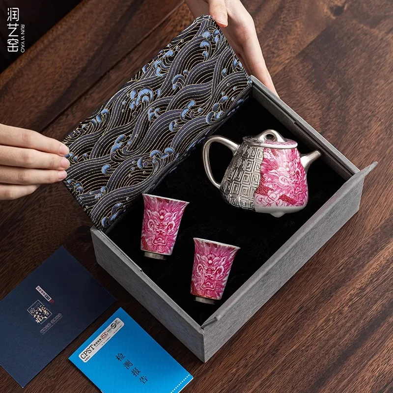 Handmade High-End Gilded Silver Teapot And Kung Fu Tea Set, Give Your Best Friend A Wedding Gift, A Housewarming Birthday Gift