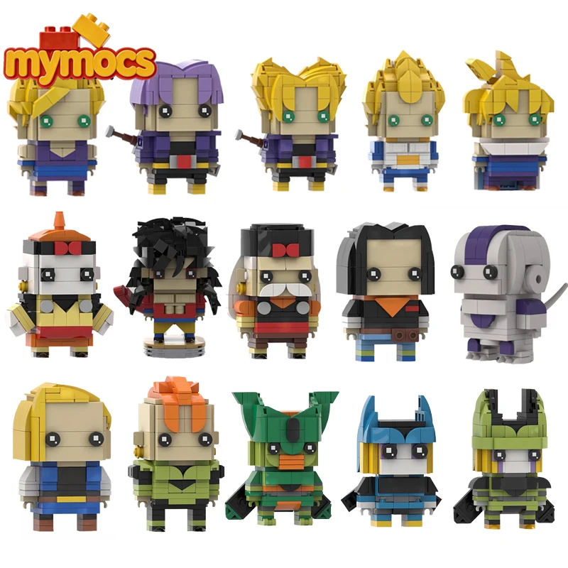 Mymocs Ideas MOC Anime Figures Seven Dragons Pearl Z Super Warrior Bricks Headz Sets Dolls Building Blocks Toys Christmas Gift