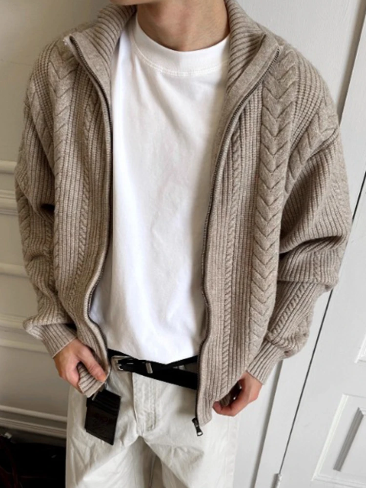 العصرية رجل سليم صالح سترة سترة معطف الخريف الشتاء ملابس خارجية أنيقة للرجال اليومية عادية سستة الياقة المدورة متماسكة بالأزرار #4