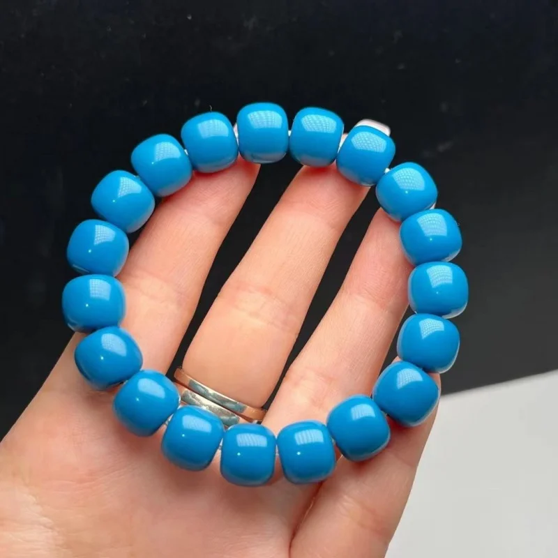 

Zhushan Old-style Bead Bracelet High Porcelain Blue Jade Loose Mixed Beads Men and Women Imitation Turquoise