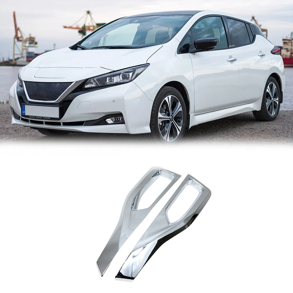 

For Nissan Leaf ZE1 2018 2019 2020 2021 2022 Chrome Front Fog Light Lamp Cover Trim Foglight Bezel Decoration Frame