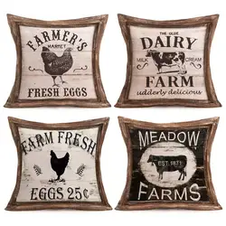 Retro cow pattern linen pillowcase, living room sofa cushion cover, home decoration, fashion animal series home pillowcase 40x40