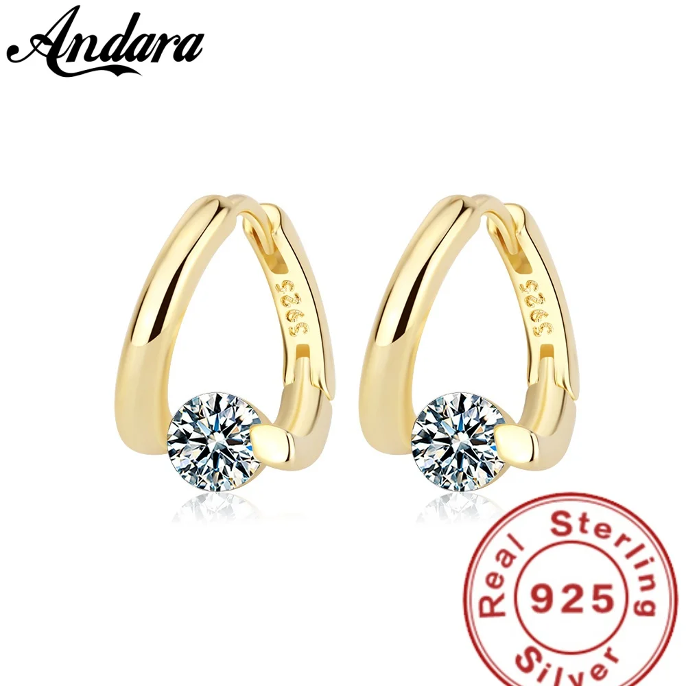 Andara S925 Sterling Silver Zircon Earrings Luxury Jewelry for Women Party Engagement Gift