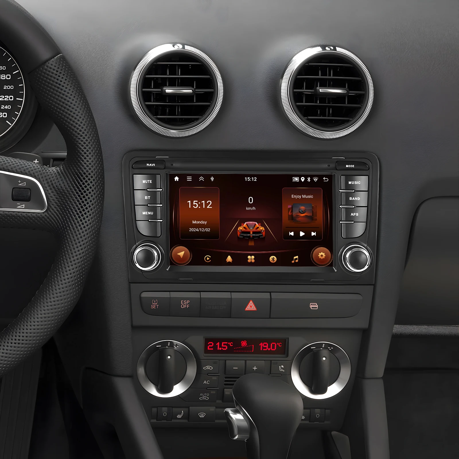 Podofo 2DIN 2+64G Autoradio für Audi A3 8P (2003-2012)/RS3 Sportback (2011-2012) Carplay Auto-Audio Android Auto GPS Mirror Link – Detail 17
