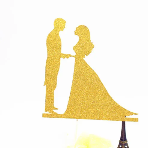 Glitter Bride Groom Cake Topper Mr Mrs Hollow Cake Cupcake Toppers Flags Wedding Mariage Party DIY Birthday Decoration Romantic