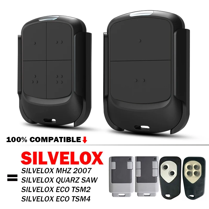 

For SILVELOX ECO TSM2 TSM4 FOR4 SILV466 QUARZ SAW Garage Door Remote Control 433.92MHz 306MHz Electric Gate Transmitter