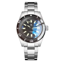 Tandorio-Reloj Automático 62MAS para hombre, de 41mm, 300m, para buceo, esfera negra/gris/Azul, cristal de zafiro en cúpula AR, movimiento luminoso NH35A PT5000