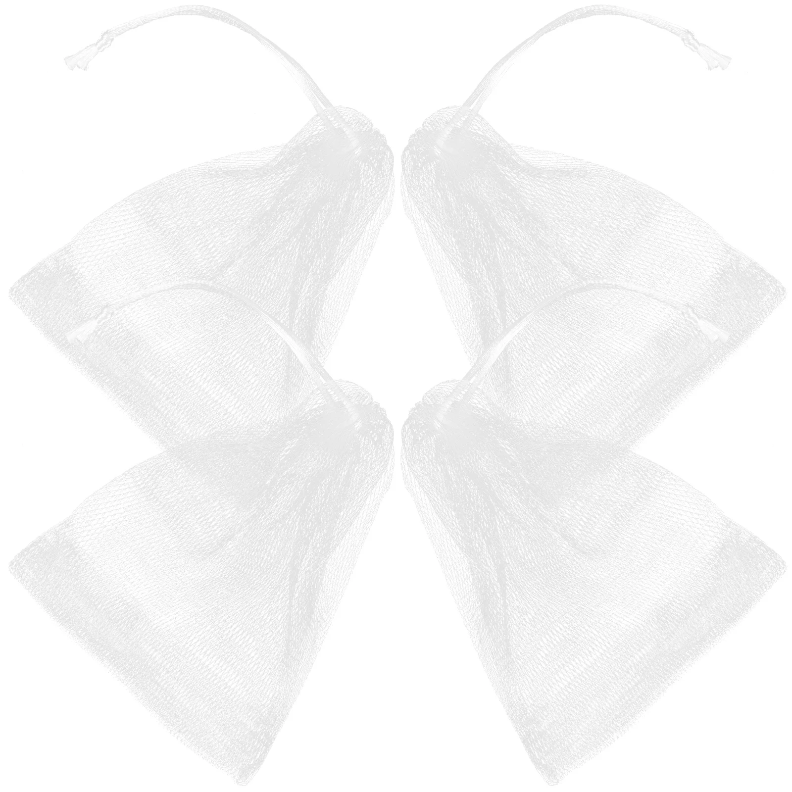 

4Pcs Soap Pouch Net Colorful Durable Drawstring Exfoliating Soap Saver Body Facial Use Net