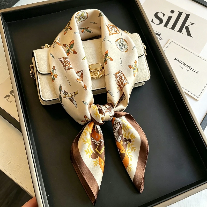 

Exquisite Business Wear Etiquette Standard Silk Mulberry Silk Hemming Headgear Hair Accessories 70 Square Scarves Silk Scarves