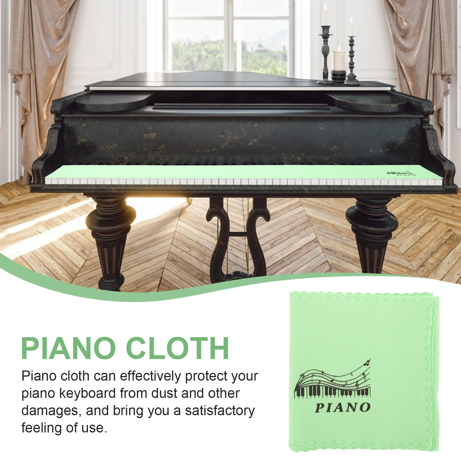 

Piano Keyboard Dust Cloth Protects from Dustproof Protective Cover Triangle Accessories Polyester