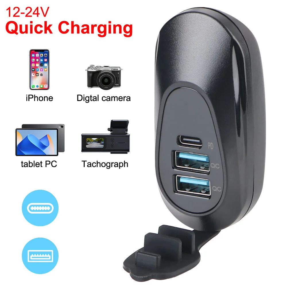 

12 В-24 В настенное крепление USB-розетка Автомобильная USB-розетка Зарядное устройство USB-розетка Замена адаптера Двойной порт USB + PD3.0 Универсальный