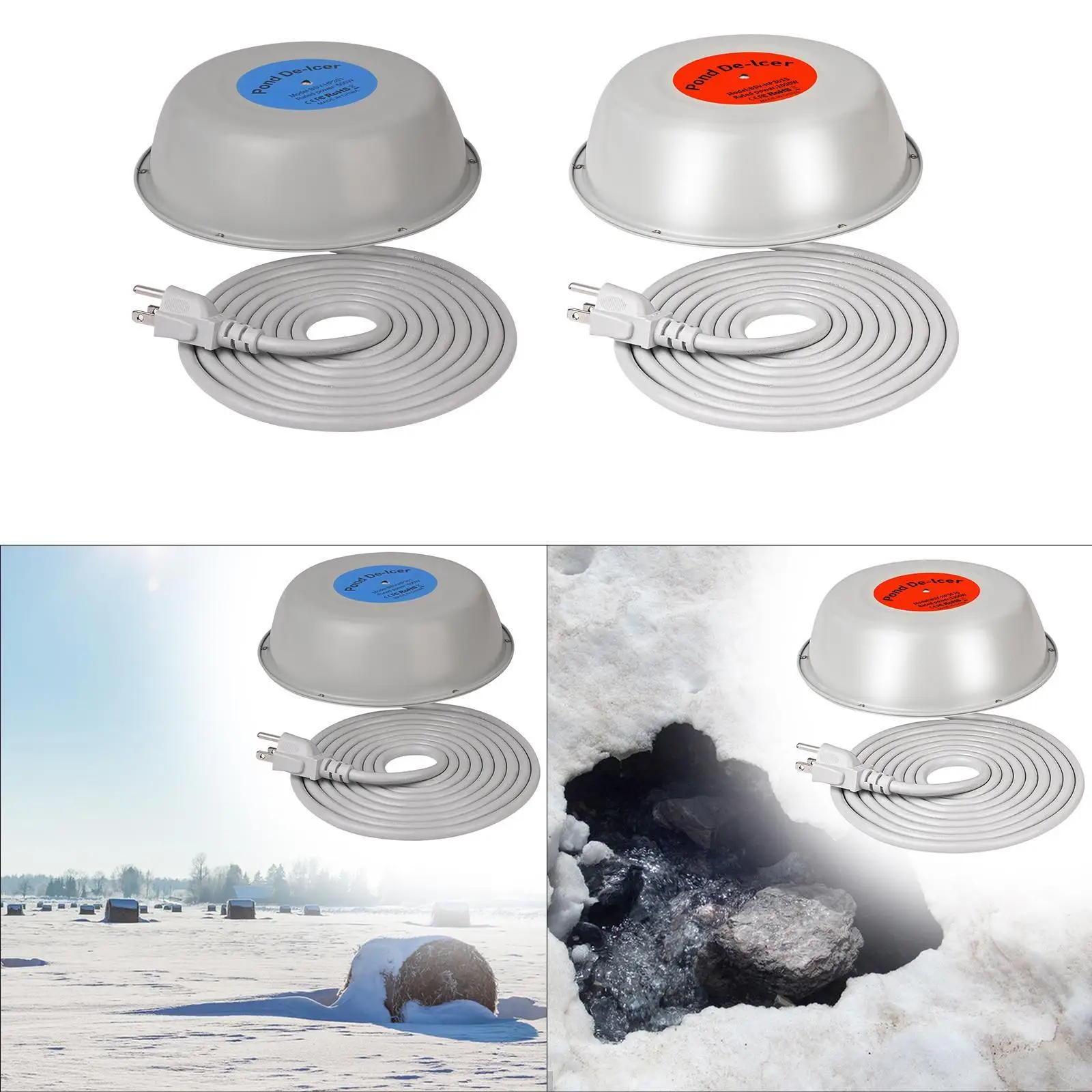 

Outdoor Bird Bath Deicer Thermostatic Aluminum Heater 3 Meter Cord Drifting Pond Heater for Lawn