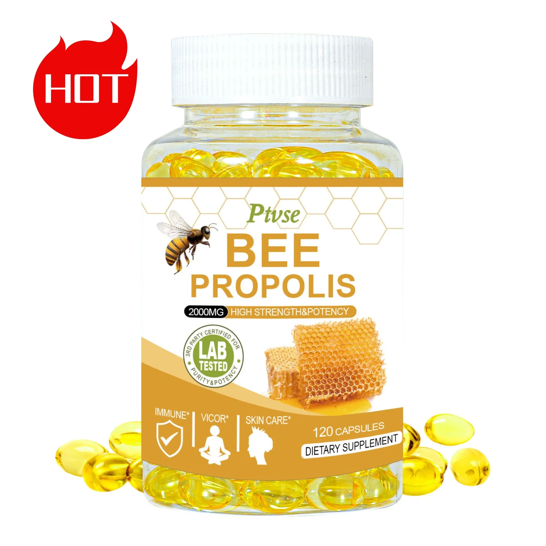 Propolis Dietary Supplement - Healthy Immunity, Digestion, Teeth and Gums, Sore Throat, Skin Care Health