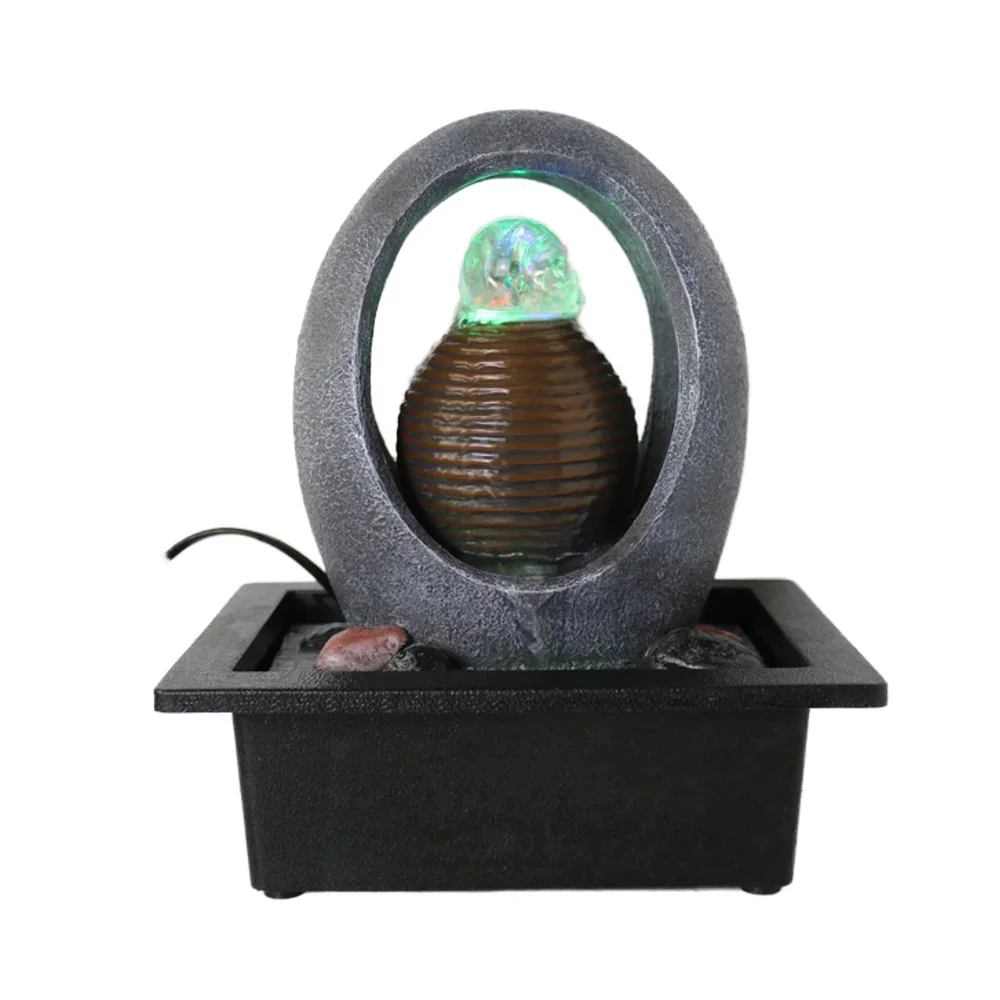 

HandMade Home Decorative Desktop Fountains Resin Relaxation Indoor Water Fountain Creative Craft FengShui Waterfall Fountain