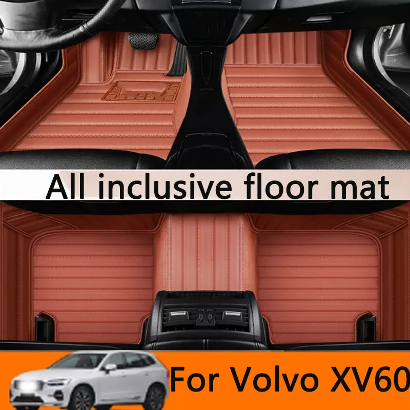 

For Volvo XC60 2022 2023 2024 2025 All Inclusive Leather Car Floor Mats Foot Pads Anti-dirty Protection Cover Footpad Liner