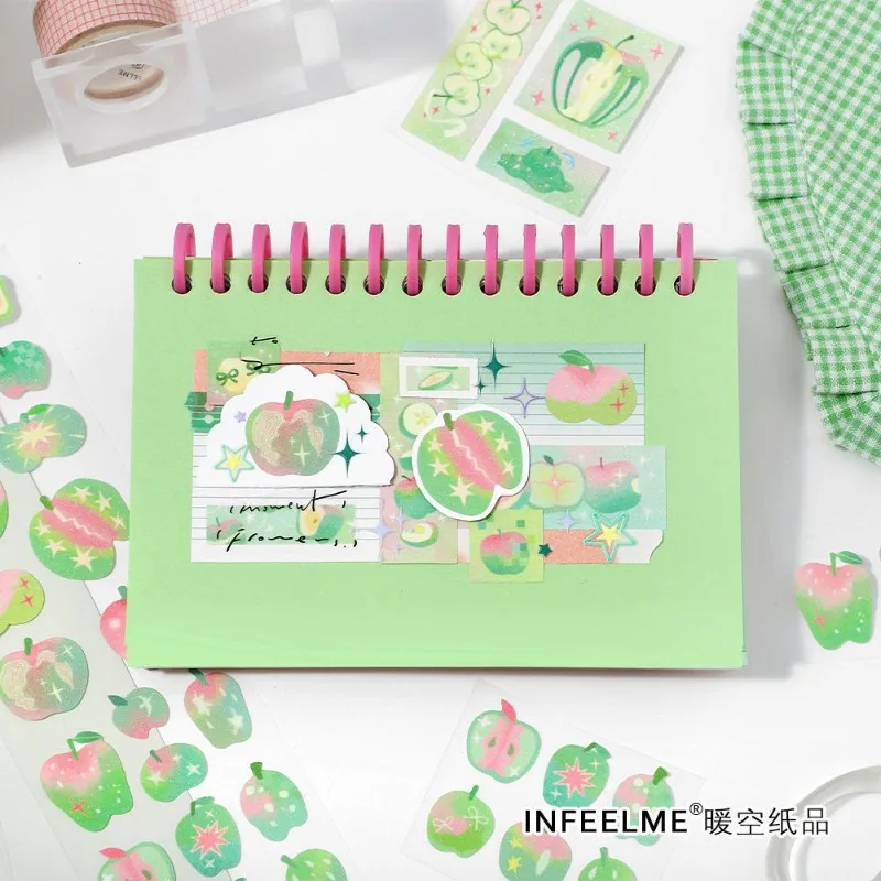 6 قطعة/المجموعة بريق ساندي أبل كوكب ملصق مائي مجلة سجل القصاصات ديكو الشريط الكورية INS الجمالية ملصق لخلفية الكولاج #5