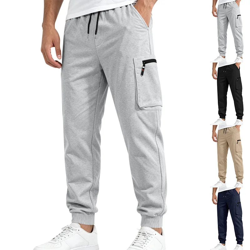

Autumn and winter cross-men's casual sports tooling trend heavy hair ring bundle multi-pocket trousers