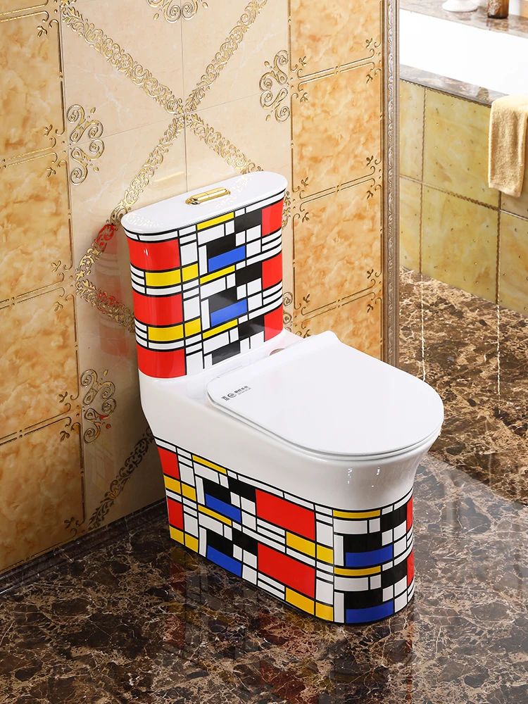 

household water pump colored gold toilet super vortex type water-saving and odor-proof toilet personalized ceramic toilet