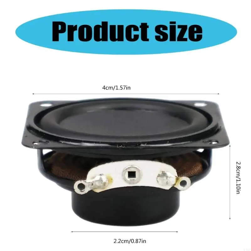 y4qf 2pcs 40mm 4ohm 3w مكبرات صوت محمولة 1.5 بوصة 16 نوى صغيرة النطاقات الكاملة على الجانب المطاطي البديل المتحدث الداخلي