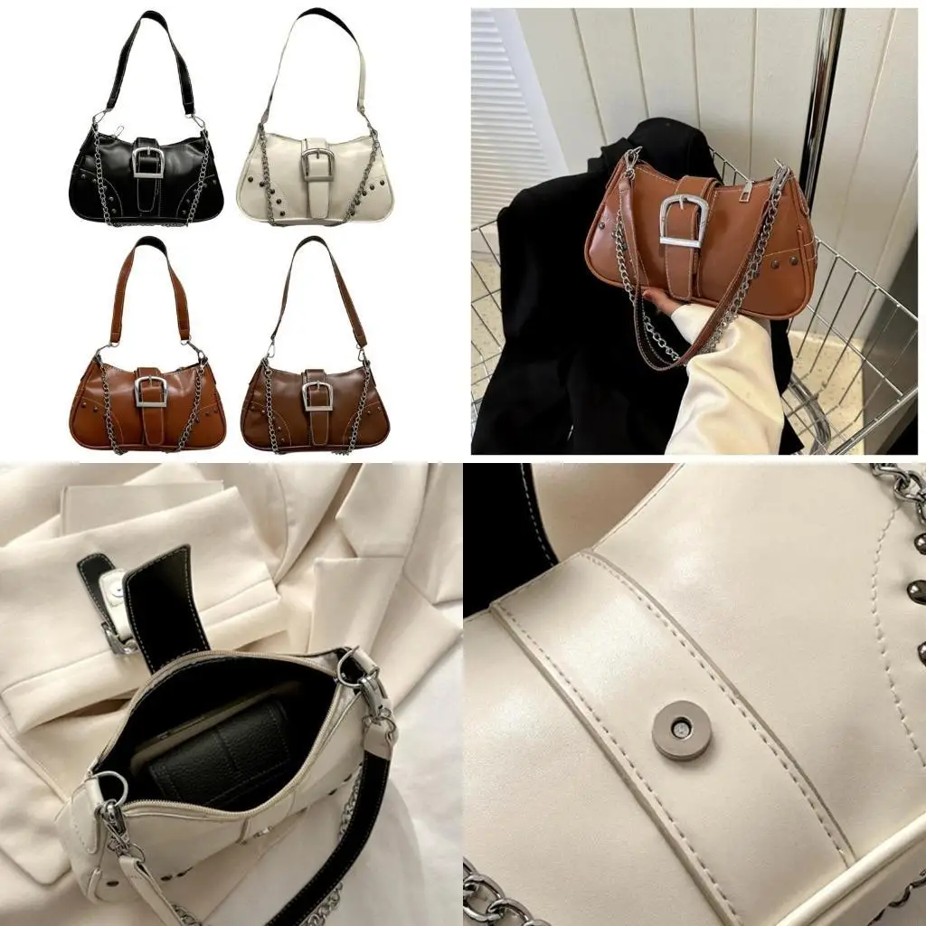 

Fashionable Women's Large Underarm Bag with Chain Accessory in Multiple Colors