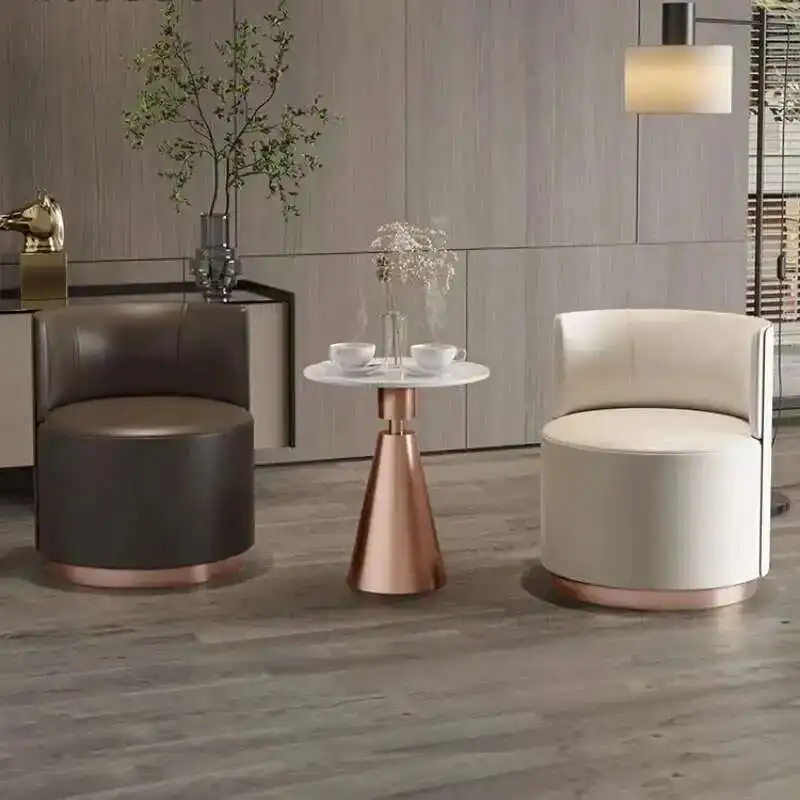 

Italian PU Leather Living Room Sofa Chair Modern Simple Hotel Cafe Set Luxury Single Casual Seating Cadeira Home Furniture