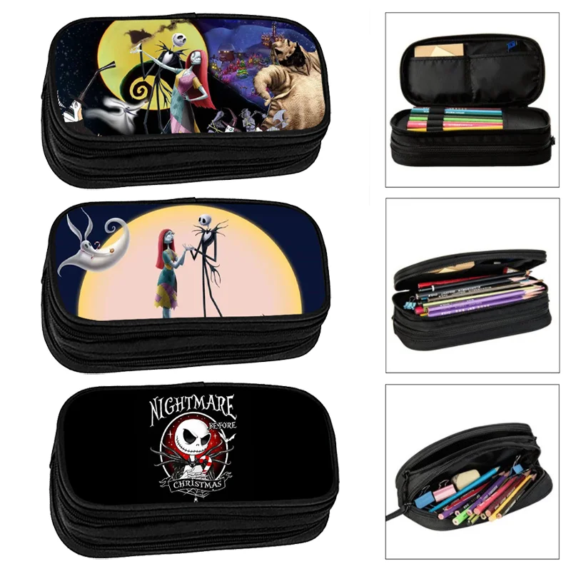 

The Nightmare Before Christmas Pencil Cases Large Capacity Pencil Storage Bag Student Stationery Organizer School Supplies