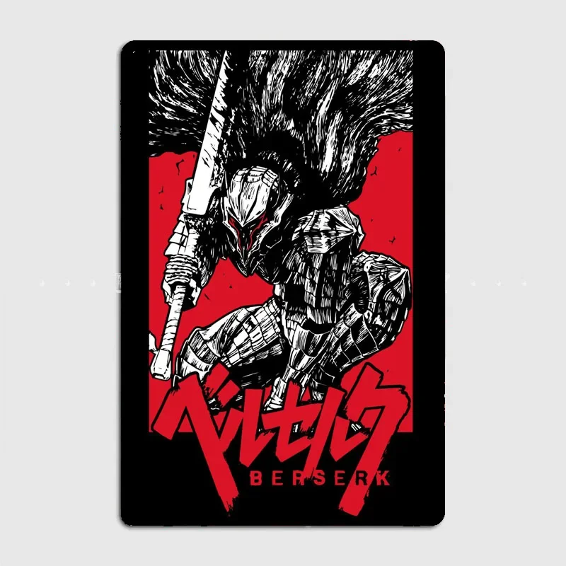 Berserk black Metal Sign Club Bar Plates Wall Mural Design Tin Sign Poster custom-made