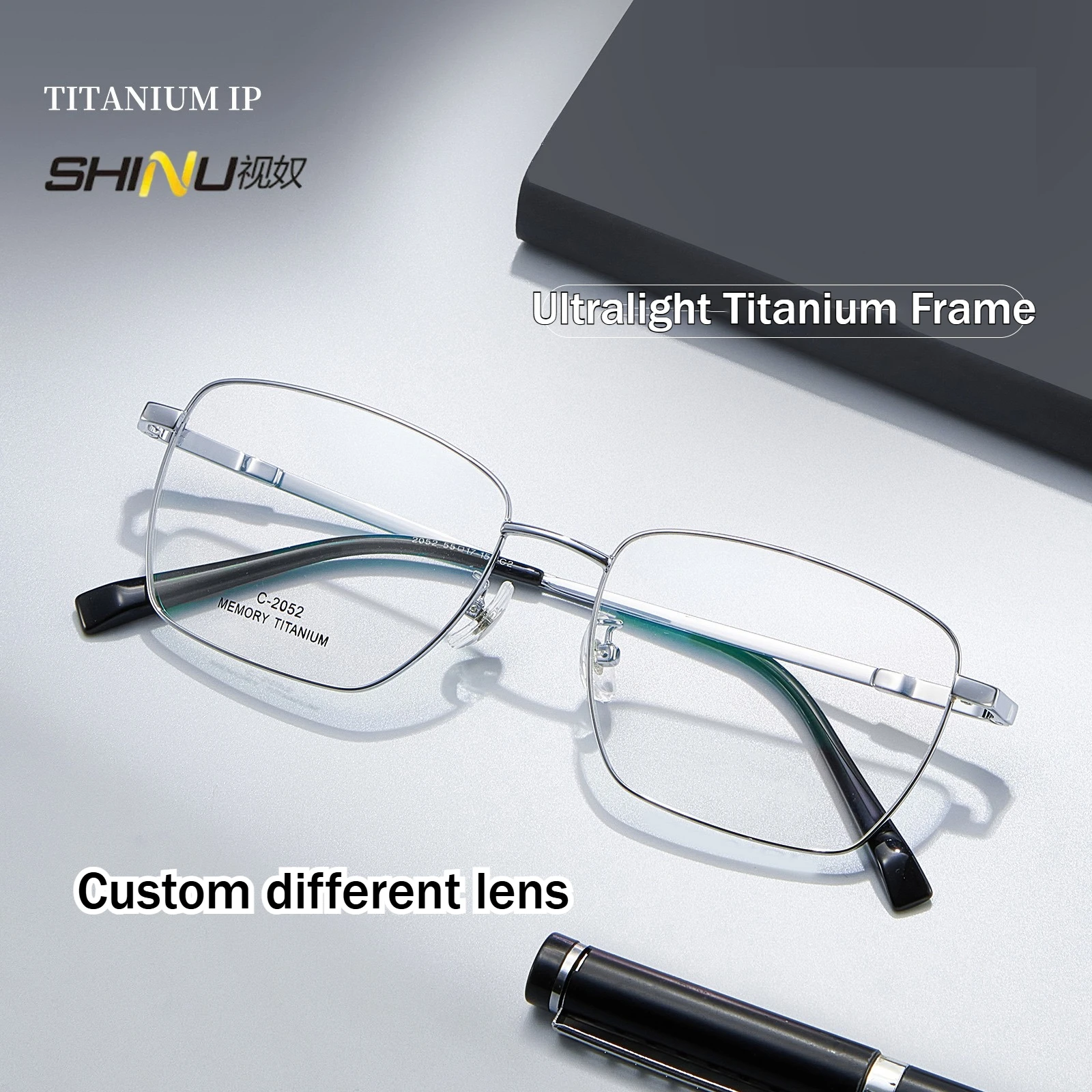 

SHINU прогрессивные очки для чтения для деловых людей, титановая оправа для очков, очки для пресбиопии, близорукости, мультифокальные очки для пресбиопии на заказ