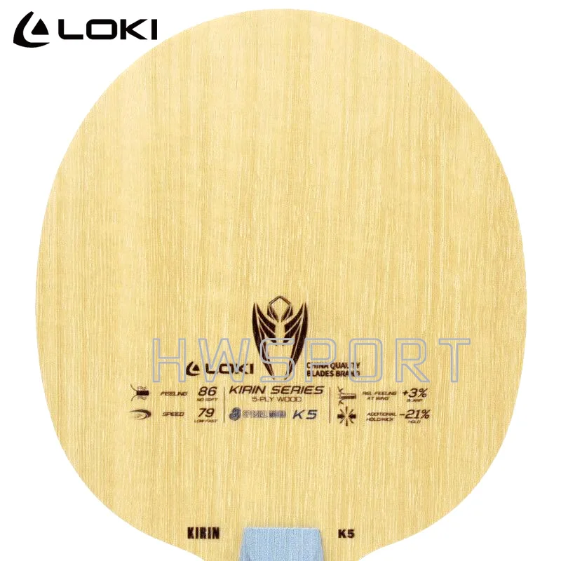 LOKI Kirin K5 K6 K7 Tischtennisschläger, elastische Ping-Pong-Klinge aus Vollholz mit Clear Touch, schneller Angriff mit Loop-Antrieb