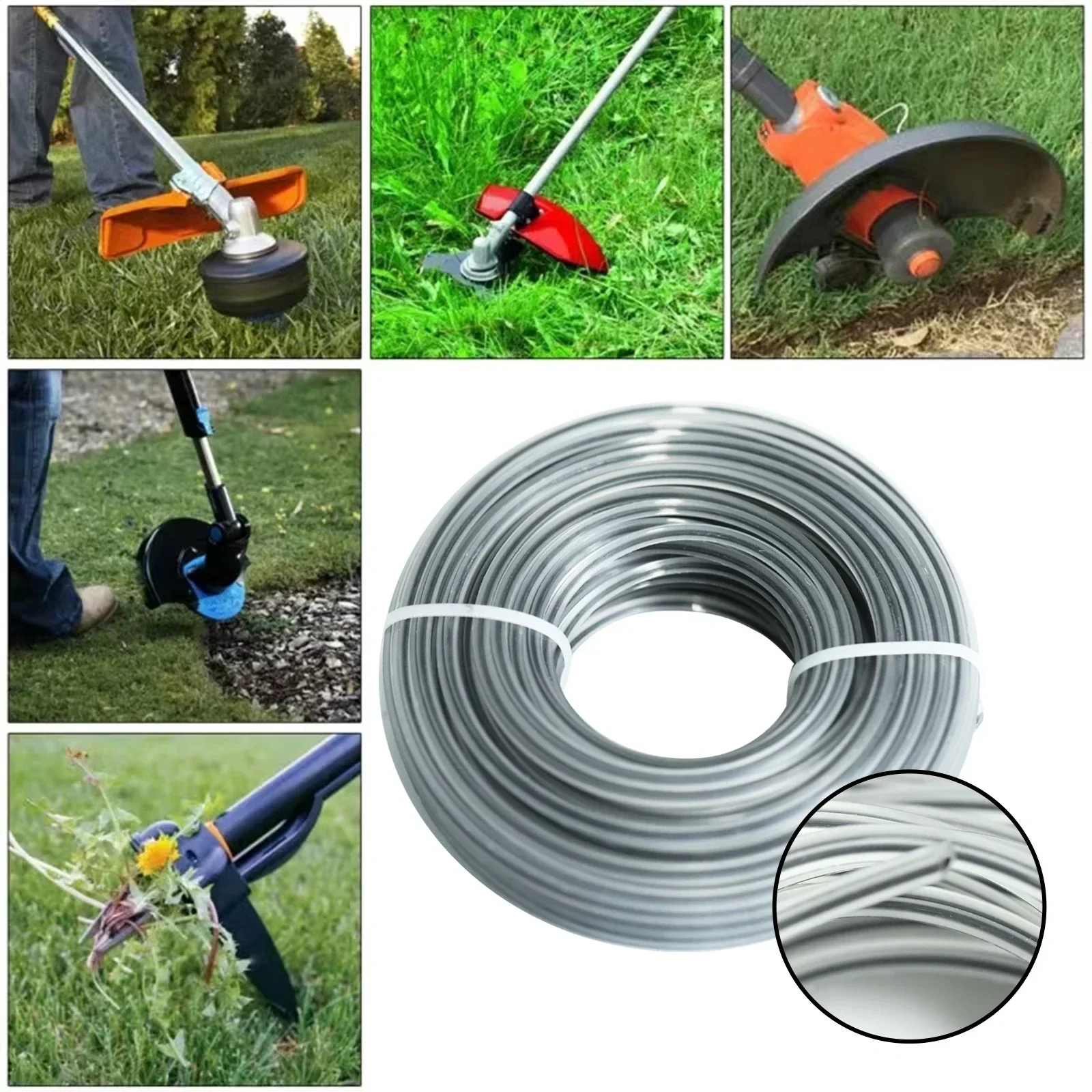 COSY attrezzi da giardino 3.0mm/15m Upgrade Square Double Core Rope Universal Grass Rope Trimmer Parts per tosaerba Rolling Grass Rope Line