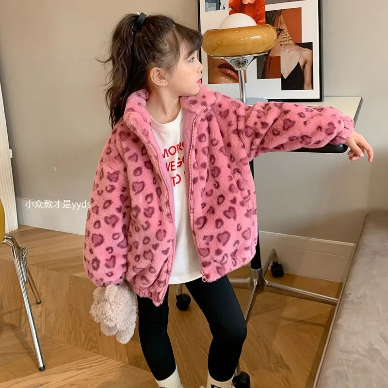 

Baby Girls Jacket Autumn Winter Warm Coat For Girls Christmas Princess Outwear Fashion Plush Coats Children Clothing 3-10Year