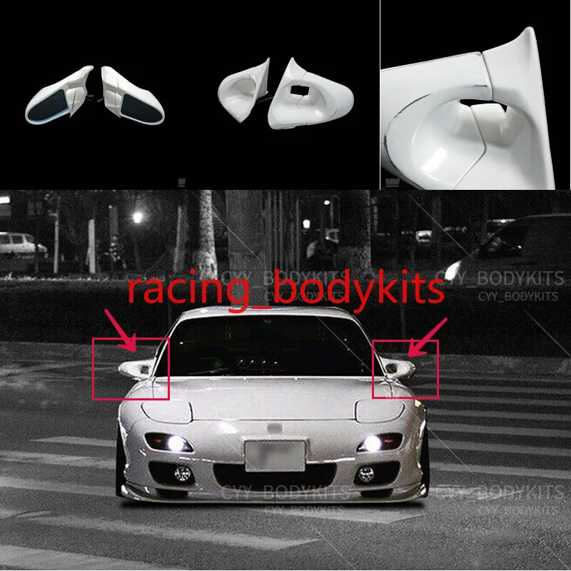 Espejos Retrovisores para Mazda RX7 FD3S (Volante a la Derecha), FRP Sin Pintar, 2 Piezas, Kits de Carrocería