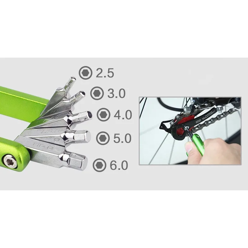 Jm-Pj1001 11in1 Multifunctional Repair Tool Professional Bicycle Bike Folding Maintenance Set