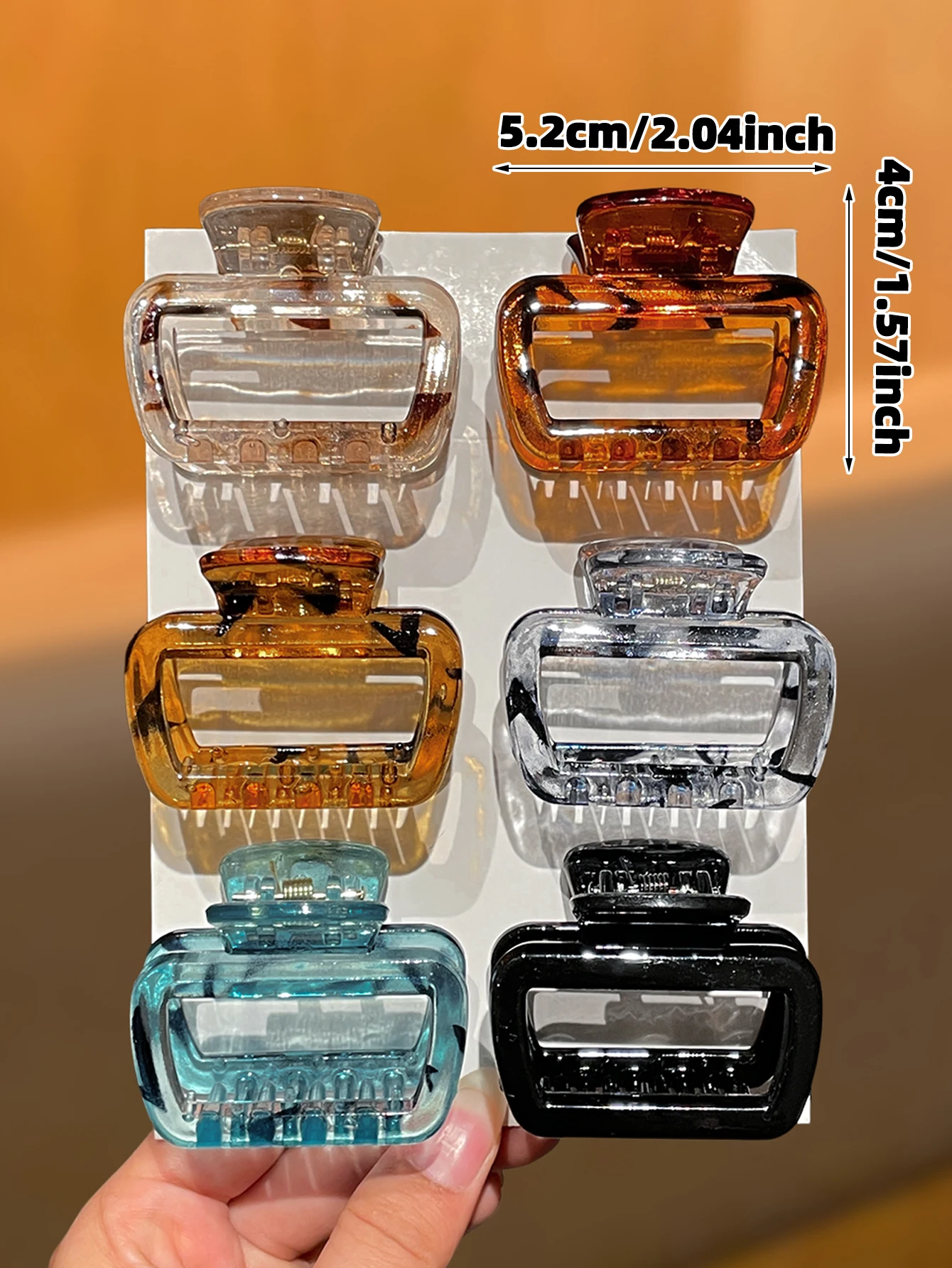 6 قطع من مشابك الشعر المربعة العصرية للنساء للاستخدام اليومي، إكسسوارات شعر للسيدات، توصية بالهدايا