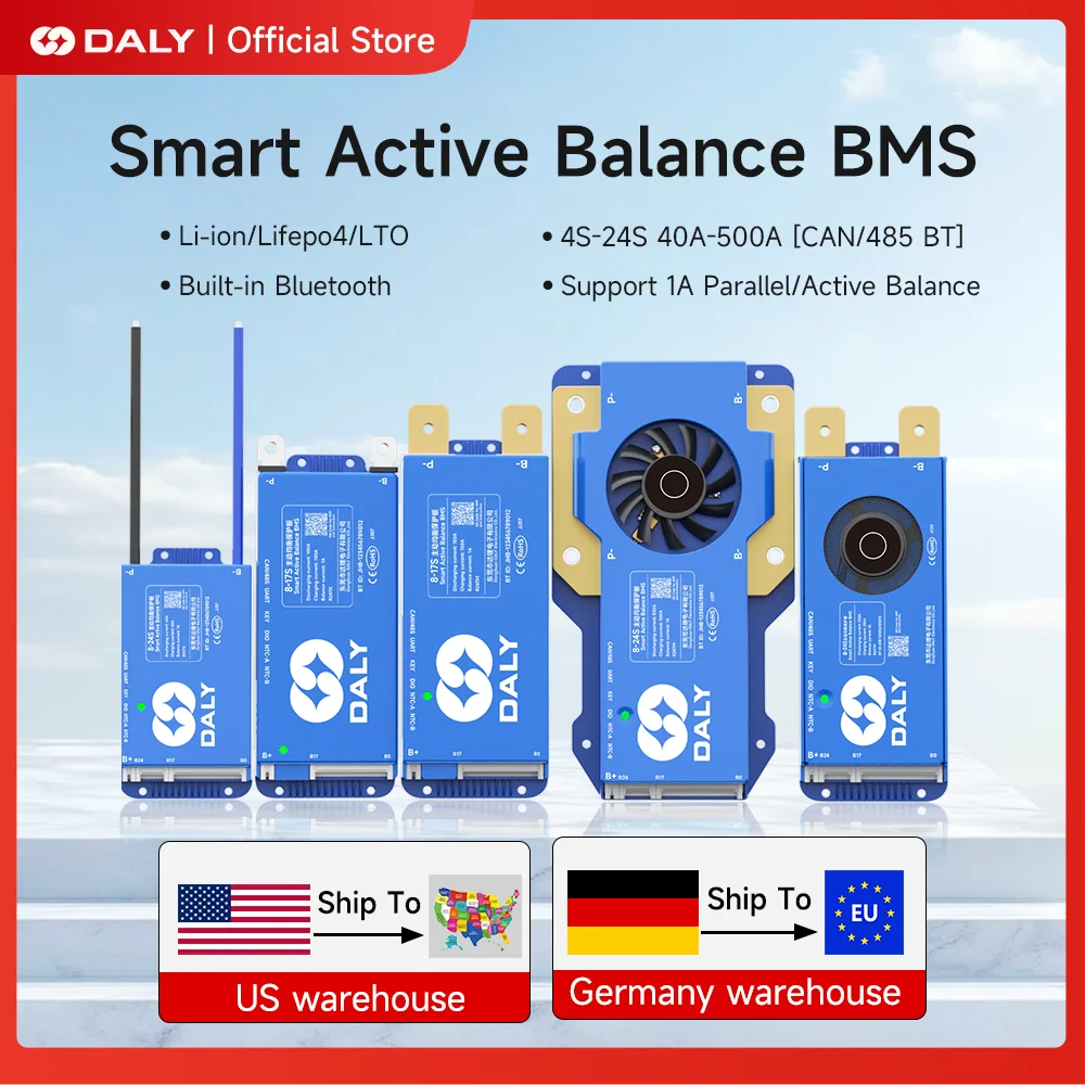 

Daly Smart BMS 1A Active Balance BMS 4S 5S 8S 24V 16S 48V 40A 60A 80A 100A 150A Lifepo4 Li-ion CANBUS BMS for Lithium Battery