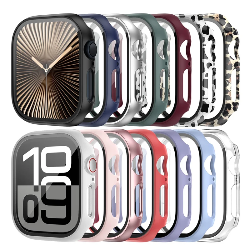 Tempered Glass+Cover For Apple Watch 10 42mm 46mm Matte Hard PC bumper Screen Protector Case iWatch series 10 46mm Accessories