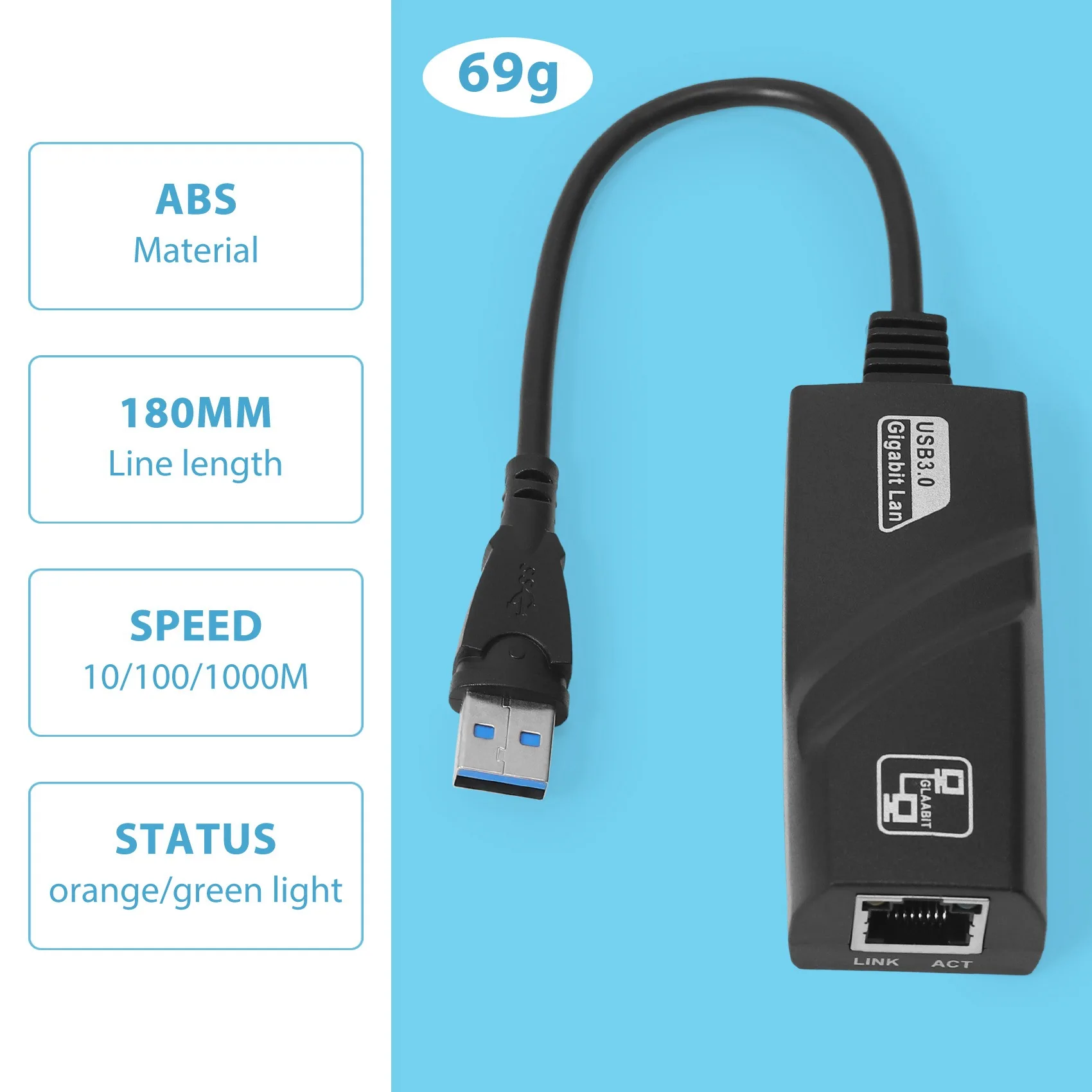 USB 3.0からイーサネットアダプタ,rj45ギガビットLAN, 10 mbps,100 mbps,1000mbps,PC,ラップトップ,Windows, Mac, Linux