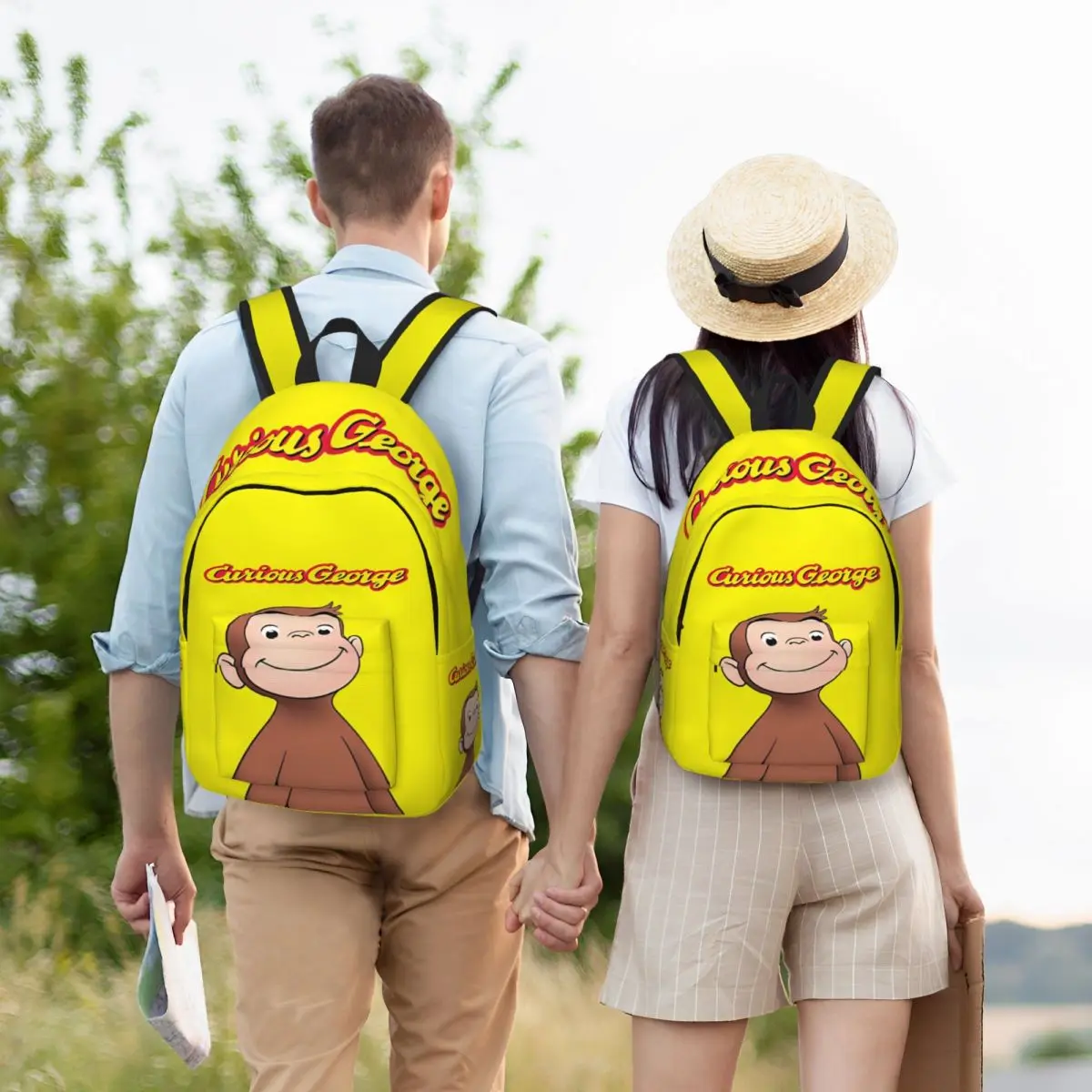 Neugierige George Monkey Cartoon klassischen Rucksack Sport Student Business TV-Serie Tages rucksack für Männer Frauen Laptop Umhängetasche