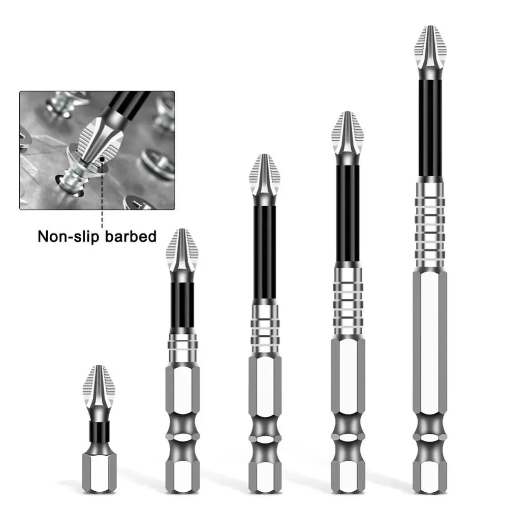 

K5 Non-slip Impact Phillips Screwdriver Bit S2 Alloy Strong Magnetic Driver Bit Impact Resistant Hex Shank Cross Drill Bit