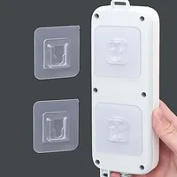 10pairs Wall Self Adhesive Hook Transparent Wire Shelf Wall Mount Sticker Double Sided Fixing Patch For Kitchen Bathroom Gadget