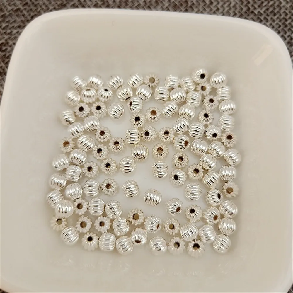 Silver Lantern Beads Watermelon Pumpkin-patterned Beads Hollow Melon Beads DIY Handcrafted Scattered Bead Jewelry Accessories