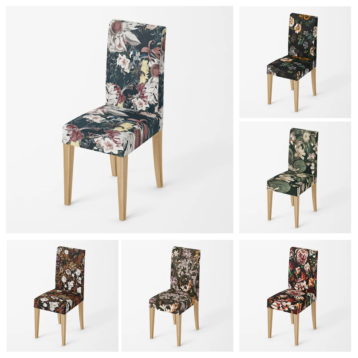 

Home chair Covers kitchen adjustable dining elastic fabric chairs cover wedding Desk stretch back restaurant decro Abstract ins