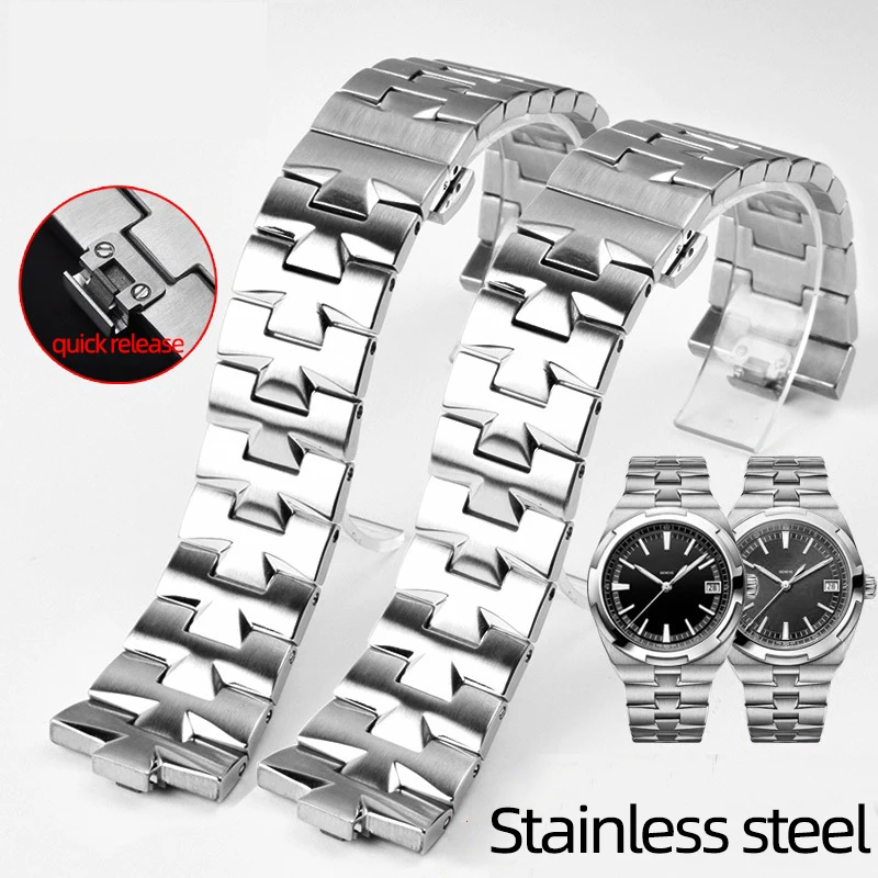 Quick Release Stainless Steel Watch Band For VACHERON CONSTANTIN Strap Watchband Overseas 24mm*7mm Men\'s Watch Accessories