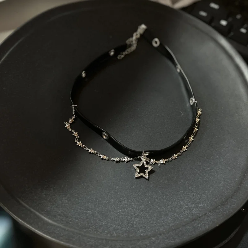 Kpop Y2K Goth Harajuku Vintage Cute Butterfly Bowknot Heart Choker Necklace Egirl Aesthetic 2000s EMO Grunge Jewelry Accessories