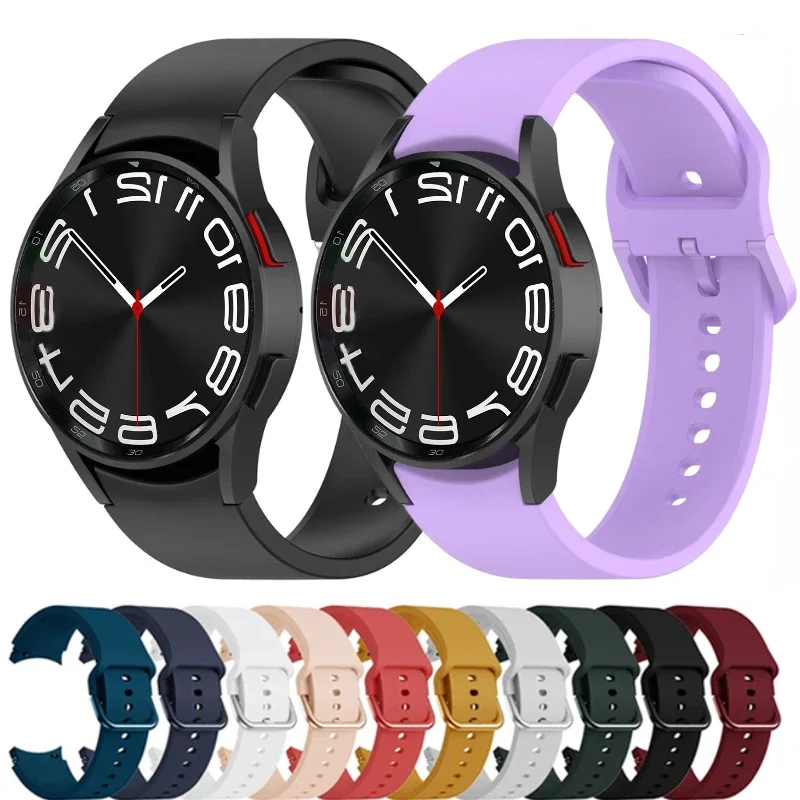 Silicone Strap for Samsung Galaxy Watch 7/6/5/4 40mm 44mm Bracelet Wristband Galaxy 6/4 Classic 43mm 47mm 42mm 46mm 5 Pro 45mm